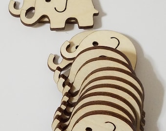 Wooden Elephant Shape Cut Outs ( Embellishments, Scrap Booking, Decoupage, etc...)