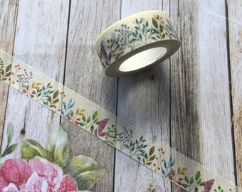 Washi Tape - Wildflower, Washi, Flower Washi Tape, Decorative Tape, Planner Tape