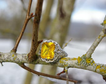 Citrine ring, size 51 or 6 US