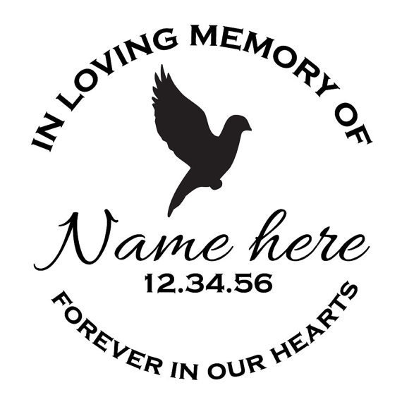 Custom Memorial Flying Dove Vinyl Decal