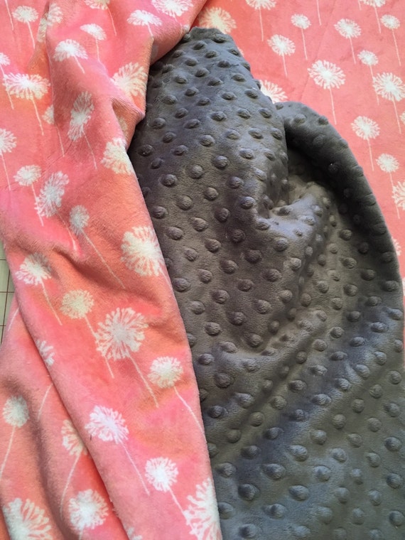 Minky Adult Blanket Coral Minky Blanket Dorm Room Blanket