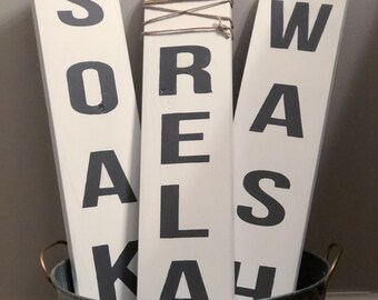 Dark Gray Soak Relax Wash Signs
