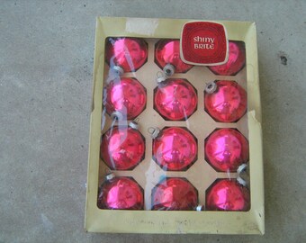 box of 12 shiny brite christmas ornaments