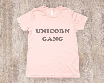 Unicorn Gang, Toddler T Shirt in Peach