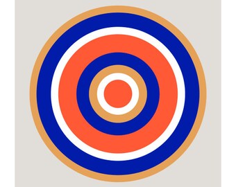 Around in Circles - No. 7, Original Art Print, Geometric, Abstract, Target