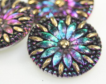 Czech Glass Button, Large, 33mm