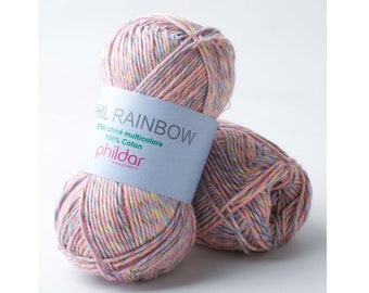 NEW! Phildar Rainbow yarn - Gradient cotton yarn - Colorful summer yarn - DK yarn - DK cotton yarn - Gift for knitter - Gift for mother