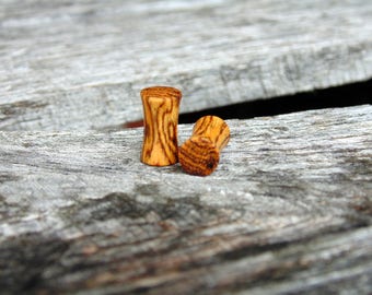6mm Bocote wood plugs, custom 2 gauge size Organic plugs made by hand