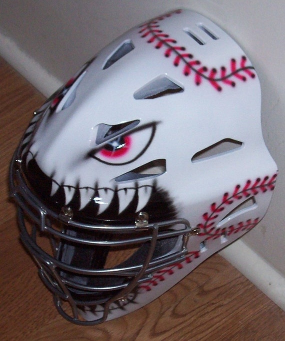 Airbrushed Mean Ball Catchers Helmet Rawlings CFA2 YOUTH