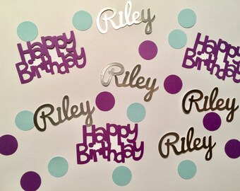 Happy Birthday Personalized Confetti - Custom Confetti - Any Name with Circles