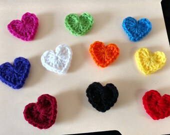Crocheted Heart Magnets- set of 5