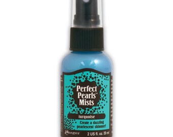 Turquoise Spray Ink Perfect Pearls Mists 2oz Turquoise for Stamps, Stencils, Masks, Background Papers Ranger Ink