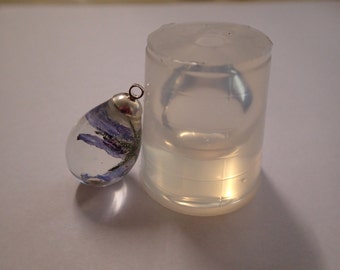 Transparent silicone pendant mold for resin jewelry water drop 25x18 mm