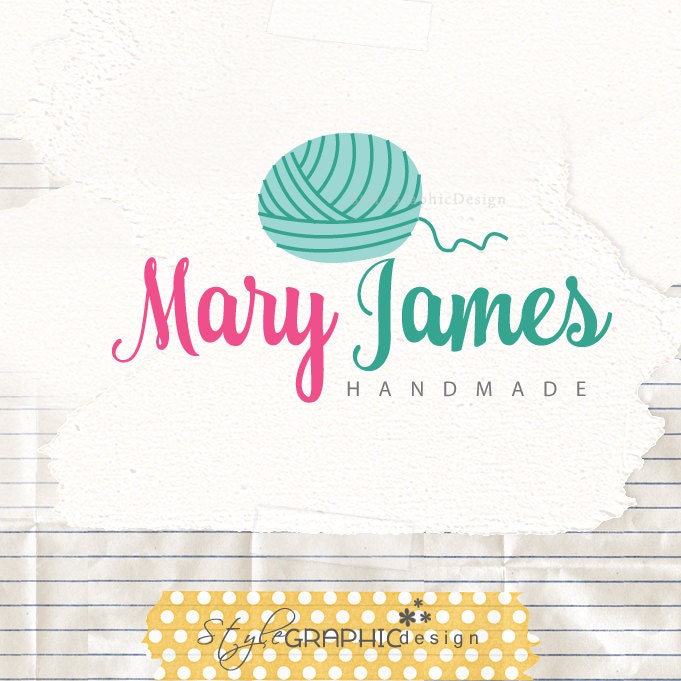 Logo Design Yarn Logo Knitting Shop Logo Branding Yarn Logo