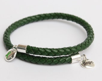 Cerebral Palsy Awareness Bracelet - Braided Leather Cord