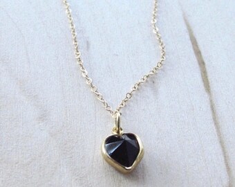 Black Onyx Heart Necklace