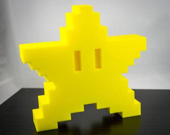 Super Mario Bros 8 bit Star Christmas Tree Topper