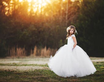 The Olivia Dress in White - Flower Girl Dress