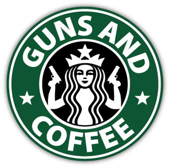 Download Guns and Coffee sticker decal 4 x 4