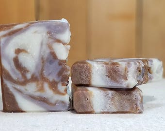Khia's Favorite Old Hippy Soap (Lavender Patchouli) --All Natural Soap, Handmade Soap, Barely Scented, Hot Process Soap, Vegan Soap