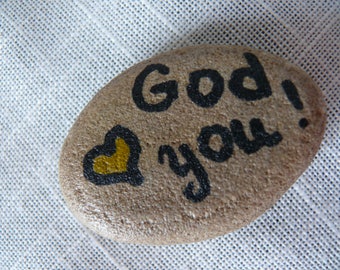 Stones "God Loves You" Stone, river stones.