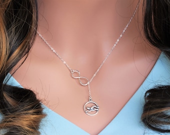 Swimmer Charm Necklace - swimming necklace in Sterling Silver - swimming gifts - Swimming gifts for girl - Swimming necklace -swim team gift
