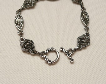 nbc-Silver Rose Chain Bracelet