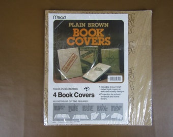 Pack of 4 vintage Mead book covers in 4 retro designs