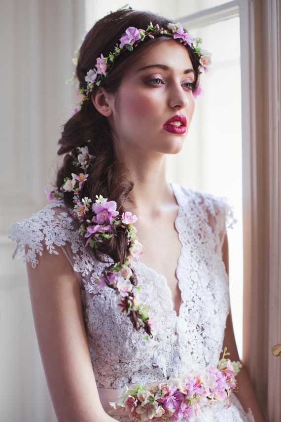 wedding hair garland