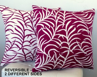 REVERSIBLE Pillow Cover - Purple and White Pillow - Modern Purple Pillow - Plum Accent Pillow - Designer Pillow - Plum Bedding - clearance