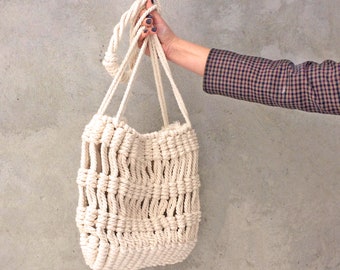 Macrame bags Organic cotton bag Macrame purse Rope bag Weekender bag Macrame patterns Woven bag Handbag macrame Gift women Festival handbag