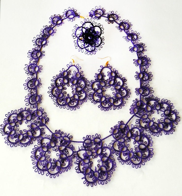 Fashion color Purple Set Jewelery purple Necklace Purple
