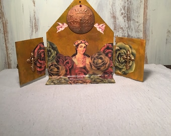 Virgin Mary shrine - Virgin Mary art - Devotional shrine - Catholic art - Cathoic gift - Catholic decor - Religious decor shrine - Shrine