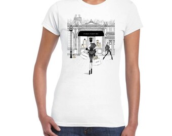 Paris Perfums Artistic Design On Ladies Junior Fit T-Shirt..!