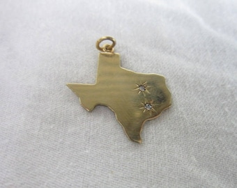 Vintage Vinardi Gold Filled & Jeweled State Texas Charm Bracelet Charm