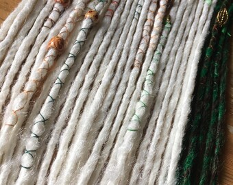Accent Set of 30x Custom Handmade Single Ended Synthetic Dreadlocks Dreads with Wraps and Beads - Various Colours Fast Dispatch