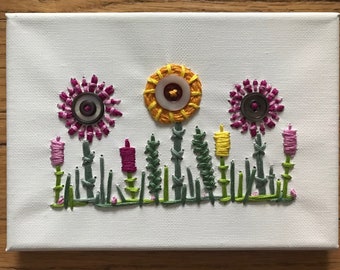 Wildflower Garden made with vintage buttons