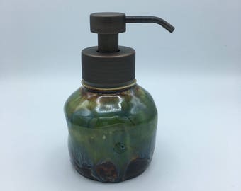 Foaming Soap Dispenser, ceramic soap dispenser, ceramic foamer, metal foam soap pump, pottery foamer, foam soap bottle