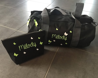 Entire bag and toiletry bag personalized name