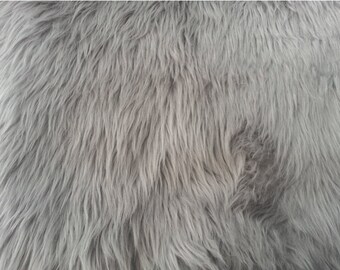 Silver Luxury Shag Faux Fur Fabric