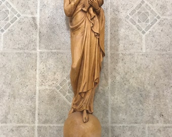 Hand carved 24 inch blessed mother with child