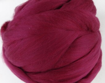 Wool Roving, Merino Roving, Merino Wool, Merino Wool Roving, Felting Wool, Spinning Wool - Ruby - 8oz