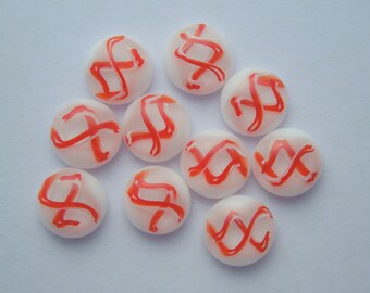 Christmas Beads - Fused Glass Beads - Lampwork Beads - Fused Glass - Jewelry Findings - Small Beads - Cabochon - Cab 5001