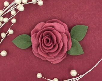Rosie pink Jumbo Single Rose headband OR clip