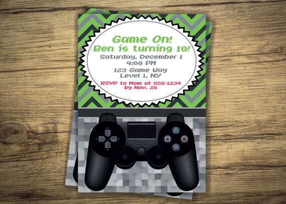 juego video cumpleaños invitación fiesta invitación gamer invitaciones en espanol para cumpleanos