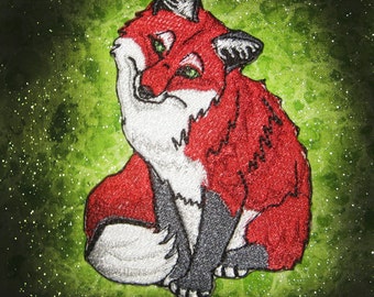 Cherry Berry Red Fox Vulpes vulpes Iron on Patch