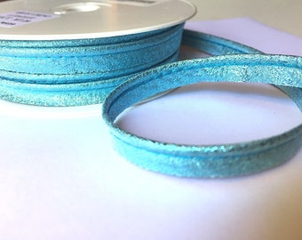 Matte sky blue lurex piping