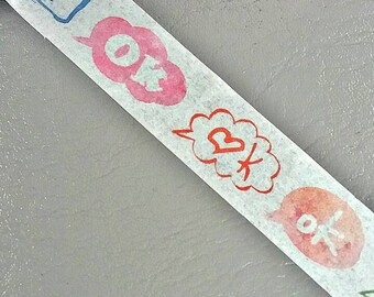 Japanese Washi Tape. White Washi with word "OK".