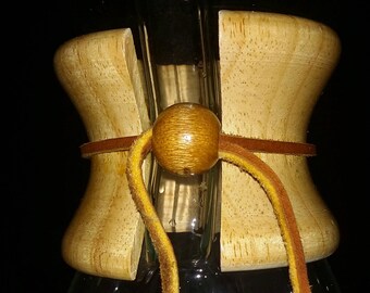 Vintage Pyrex Chemex Drip Coffee Tea Carafe Pitcher Glass Bottle Wood Mid Century