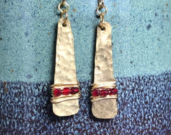 Hammered brass earrings